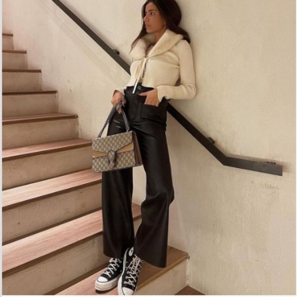 BLOGGER'S FAVE! Faux Fur Knit Cardigan Ecru NWT - Picture 7 of 16